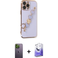 Cepte Toptan iPhone 13 Pro Max Nova Işık Prime - Siyah Bilvis 5in1 5d Magic Hayalet Cam Ekran Koruyucu + Yeşil Neon Fosforlu Kamera Lens