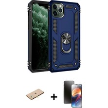 Cepte Toptan iPhone 11 Pro Ahenk Klasik Koleksiyonu - Siyah 3D Antistatik Mat Seramik Nano Ekran Koruyucu + Pembe Renkli Kamera Lens Koruma Cam