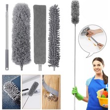 Sora Home® Teleskopik 3'lü Mop Toz Alma Püskülü Çok Fonksiyonlu Temizlik Seti