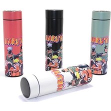 Anime Baskılı Dijital Göstergeli Termos 500 ml - Isı Ölçerli Çelik Matara