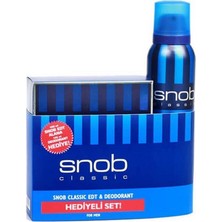 Snob Classic Erkek Parfüm Seti EDT 100 ML Oryantal Koku 150 ml Deodorant Hediye