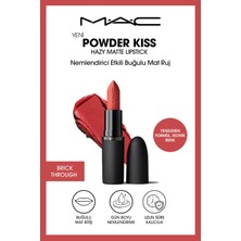 M.A.C Powder Kiss Hazy Matte Lipstick Nemlendirici Etkili Buğulu Mat Ruj - Brick Through