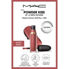 M.A.C Powder Kiss Lip & Cheek Mousse Dudak ve Yanaklar için Buğulu Mat Ruj - Velvet Teddy