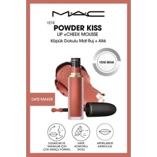 M.A.C Powder Kiss Lip & Cheek Mousse Dudak ve Yanaklar için Buğulu Mat Ruj - Date-Maker