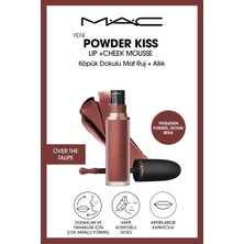 M.A.C Powder Kiss Lip & Cheek Mousse Dudak ve Yanaklar için Buğulu Mat Ruj - Over The Taupe