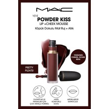 M.A.C Powder Kiss Lip & Cheek Mousse Dudak ve Yanaklar için Buğulu Mat Ruj - Pretty Pleats!