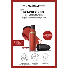 M.A.C Powder Kiss Lip & Cheek Mousse Dudak ve Yanaklar için Buğulu Mat Ruj - Rhythm 'N' Roses