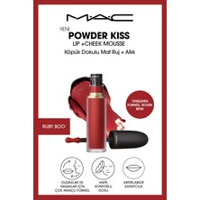 M.A.C Powder Kiss Lip & Cheek Mousse Dudak ve Yanaklar için Buğulu Mat Ruj - Ruby Boo