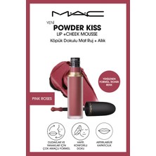 M.A.C Powder Kiss Lip & Cheek Mousse Dudak ve Yanaklar için Buğulu Mat Ruj - Pink Roses