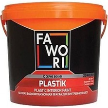 Fawori Plastik İç Cephe Duvar Boyası 10 kg Fildişi Renkli Mat Görünümlü Yüksek Örtücülük