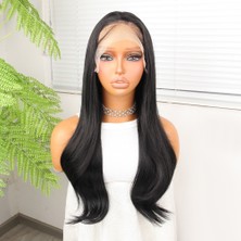 Nerm Siyah Fiber Sen Hafif Daalı Tül Peruk