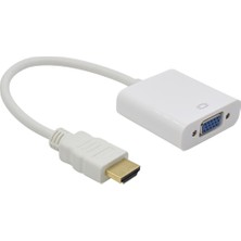 Alfais 4547 HDMI To VGA Monitör Adaptör Beyaz Renk Yüksek Performans Ve Taşınabilirlik