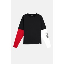 The Answer Double Sleeve T-Shirt - Siyah