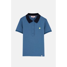 Tennis Ball Polo Yaka Kadın T-Shirt - Mavi