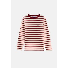 Reflect Studio Panda Çocuk Heavyweight Uzun Kollu T-Shirt - Kırmızı / Ekru