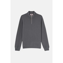 Basic Supersoft Quarter-Zip Sweatshirt - Antrasit