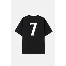 Number 7 Oversize T-Shirt - Siyah