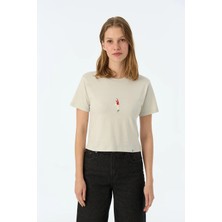 Demir Lady Lightweight Kadın T-Shirt - Açık Gri