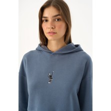 Reflect Studio Queen Supersoft Crop Hoodie - Flint Mavi