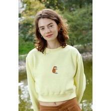 Reflect Studio Yavru Kunduz Supersoft Crop Sweatshirt - Sarı