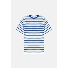 Reflect Studio Panda Supreme Çizgili T-Shirt - Mavi/krem