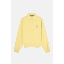 Reflect Studio Flamingo Supersoft Oversize Polo Yaka Sweatshirt - Sarı
