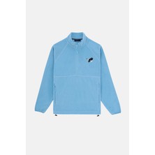 Reflect Studio Mavi Kartal Half-Zip Polar Kadınlar İçin Uzun Kollu Sürdürülebilir Günlük Kullanım