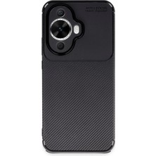 Erdo Ticaret Buğz Huawei Nova 12S Kılıf Auto Focus Karbon Kapak - Siyah