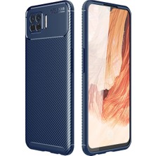 Erdo Ticaret Buğz Oppo A73 Kılıf Auto Focus Karbon Kapak - Lacivert