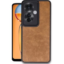 Erdo Ticaret Buğz Oppo Reno 11F Kılıf Aras Deri Kapak - Taba