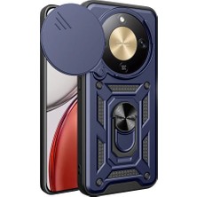 Vendas Honor Magic 8 Lite 5G Kılıf Magnetik Standlı Kamera Korumalı Zore Sürgülü Vega Kapak