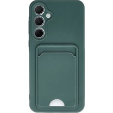 Erdo Ticaret Buğz Samsung Galaxy A35 5g Kılıf Kelvin Kartvizitli Silikon - Koyu Yeşil