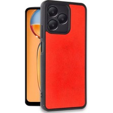 Erdo Ticaret Buğz Realme Note 50 4g Kılıf Aras Deri Kapak - Kırmızı