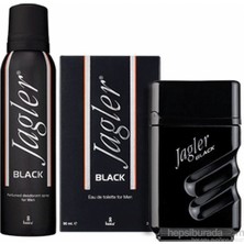 JAGLER Black Erkek Parfüm Seti 90 ml EDT + 150 ml Deodorant Hediyelik Lüks Ambalaj