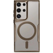 Erdo Ticaret Buğz Samsung Galaxy S24 Ultra Kılıf Boyi Magsafe Silikon Kapak - Kahverengi