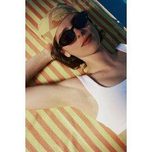 Reflect Studio Güneş Çizgili Jakarlı Havlu - Sarı/turuncu