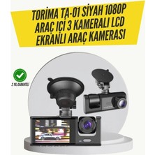 Uslucan Alışveriş Ta-01 3 Kameralı 1080P Araç Kamerası Siyah
