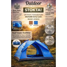 Azurtech Outdoor Otomatik Kamp Çadırı – Su Geçirmez, Güneş Korumalı, Hızlı Kurulum