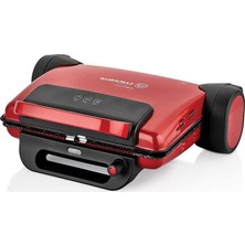 Korkmaz Tostema Kırmızı Midi Tost Makinesi 1800 W Yanmaz Granit Plaka ile Kolay Temizleme