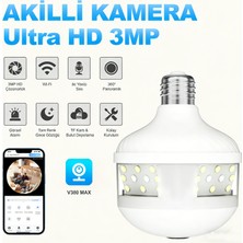 Dobest 360 Derece Panoramik Lamba Kafa Güvenlik Kamera | Wifi Kablosuz, Full Hd Işık+Izleme Büyük Geniş Açı, Ev/ Dış Mekan