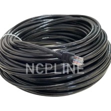 Ncpline 50 Metre Cat 6 Kablo Siyah Uçları Yapılı Yüksek Hız Destekli Modem PC Arası Bağlantı