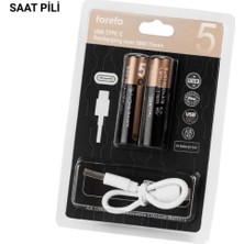 MiraLive USB Type-C ile Hızlı Şarj Edilebilen Aa Lityum Pil