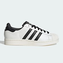 Adidas Superstar II Beyaz Erkek Ayakkabı Düz Tabanlı Suni Deri Bağcıklı Tasarım