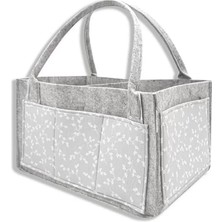 Senka Keçe Anne Bebek Bakım Çantası 772 Gri Çiçek