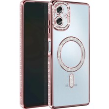 Erdo Ticaret Buğz Samsung Galaxy A06 Joke Simli Magneticsafe Kılıf - Pembe