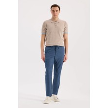 Jakamen Indigo Comfort Fit Beli Lastikli Esnek Kumaş Jogger Pantolon