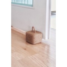 N Noxxo Dekoratif Halat Jüt İp Dekorlu Beton Kapı Stoperi 9 cm Yükseklik Altın Renk 1 Adet