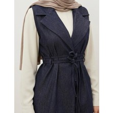 Foremia Yaka Detay Yelek-Lacivert -