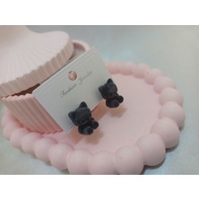 CSAY Moda Gri Kedili Küpe