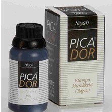 Picador Yağsız İstampa (Stampa) Mürekkebi 30 Cc Siyah Ke001 (12 Li Paket)